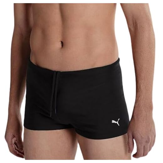 PUMA Sunga Boxer Masculina UV50+ Lycra Xtra® Life Moda Praia Verão 2025/2026, Preto, G