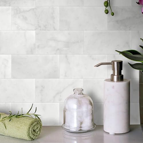 SUNWINGS 40-Sheet Subway Peel and Stick Mosaic Natural...