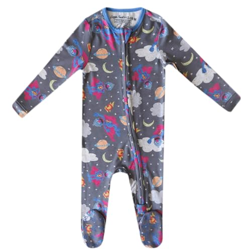 Image of Copper Pearl Zip-up Footie 6-12m Super Grover