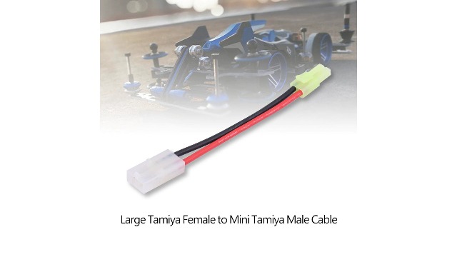 Câble Convertisseur Tamiya 16AWG - 13 Cm, Adaptateur Grand Mâle Vers Mini Femelle Pour Modélisme RC