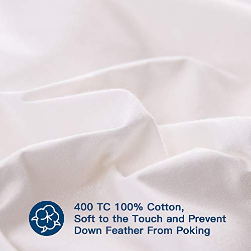 ELEMUSE Queen Size Extra Thick Fusion Goose Down Feather Filled Mattress Topper, Plush Fluffy Double Layer Pillowtop Mattress Pad Cover, Soft Featherbed with 8-21 Inch Deep Pocket