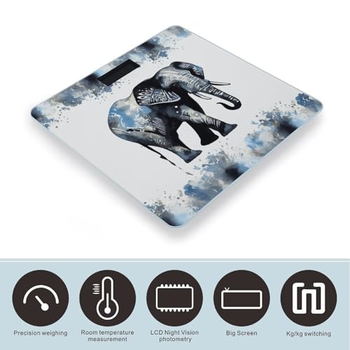 Báscula digital de baño Elephant-Blue Black miniatura 3