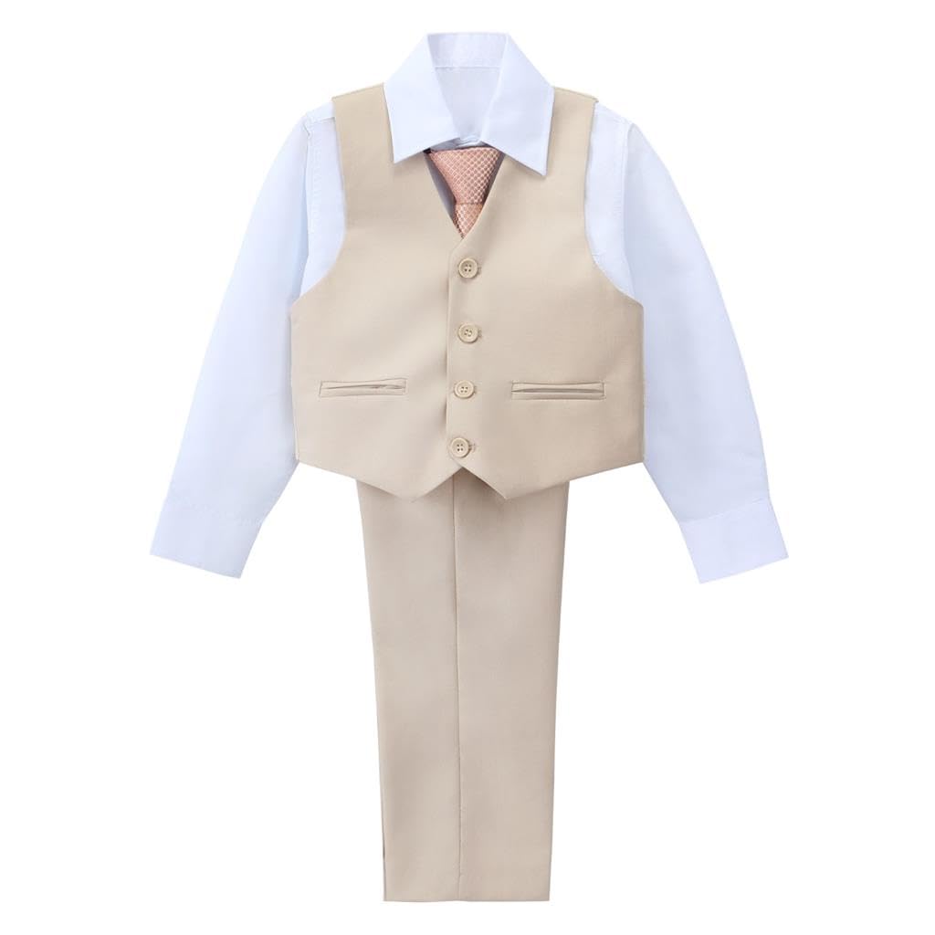 Lito Angels Smoking-Anzug für Kleinkinder Jungen, 5-teilig mit Blazer Weste, Schmale Passform, 2-13 Jahre, Blau/Marineblau/Schwarz/Khaki/Grau