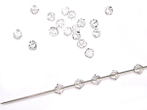 50 ORIGINAL Swarovski® Perlen, Bicone, 4 mm, kristall, SW03