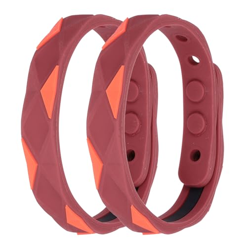 Image of MECCANIXITY Anti Static Bracelet, 0.5 inchX9 inch Adjustable Anti Static Wristband Silicone Balance Energy Sport Bracelets for Eliminate Static, Red 2Pack