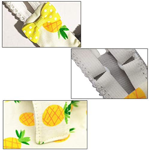FUNCOCO Papegaaienluier, XS/S/M/L Papegaaienluier met strik Leuke Kleurrijke Fruit Bloemen Cockatiel Kleding - Ananas - Afbeelding 8