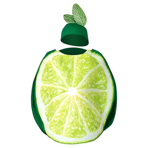 Ensemble de costumes de fruits citron-lime - Costume de cosplay inspiré des tranches | Tenue légère et amusante d'agrumes pour adultes, vêtements de fête créatifs, festivals, événements d'Halloween, c
