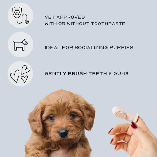 pupwell Puppy Breath Escova de dentes diária para cães para mau hálito, remoção de placa bacteriana