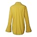 Geccinice Women's Blouses Loose Casual Bow Ties Neck Chiffon Shirts Long Sleeves Tops (S(US Size 4-6), Yellow)