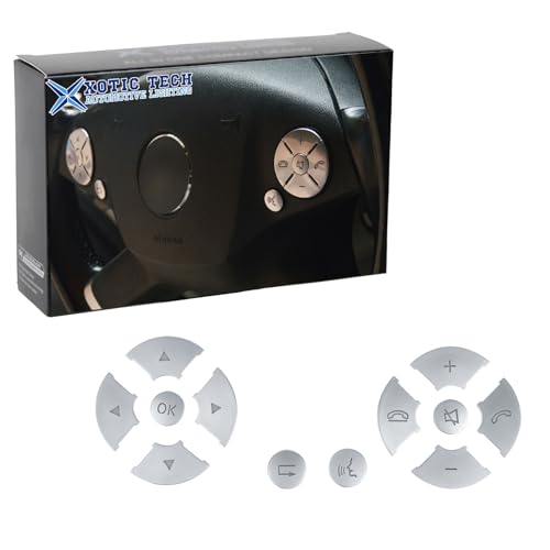 Xotic Tech Car Interior Driver Side Control Button Decoration Cover Trim,Compatible with Mercedes C E S GLK-Class,W204 W212 W221 X204 (Silver)