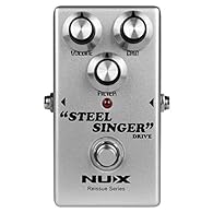 NUX STEEL SINGER DRIVE pedal from the Reissue Series is an overdrive pedal with the tonal character of the boutique amp from Califormia Smooth high end and sweet mid-range Pure Analog Circuit Warm and Natural Tube Overdrive Tone