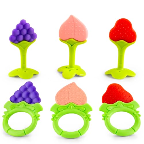 Image of Baby Teething Toys 6-Pack | Newborn Teether Set | Food Grade Silicone | Freezer Safe | Soothing & Calming | BPA-Free | Frozen Teething Toys for Babies 0-6 Months | Essential Baby Gear
