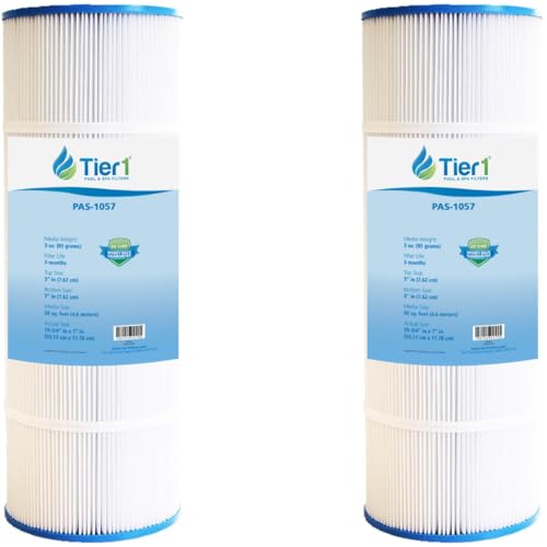 Tier1 Pool & Spa Filter Cartridge 2-pk | Replacement for Hayward Star Clear C500, FC-1240, Pleatco PA50, C-7656, Pentair Purex CF-50 and More | 50 sq ft Pleated Fabric Filter Media