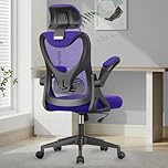 YONISEE Office Chair - Ergonomic Desk Chair with Lumbar Support Headrest Adjustable, Padded Flip-up Armrests Comfy Seat Cushion High Back Executive Manager Chair For Home Office