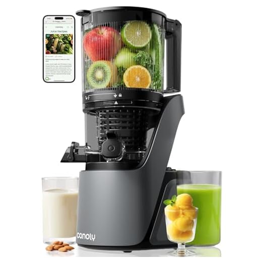 Canoly C16 Cold Press Juicer, 6" Extra Wide Feed Chute, 3-IN-1 Strainers (Juice & Sorbet & Nut Milk), Powerful AC Brushless Motor, Self Precut System, Juicer Machines with BPA-Free (Space Gray)