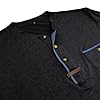 Men's Henley Shirt Lightweight Tshirt Grandad T Shirt Long Sleeve Moisture Wicking Pullover Adult Round Collar Full Cotton Henleys Top Color Block Beach Holiday Outing Tee Tops Size S-3xl A-black #5