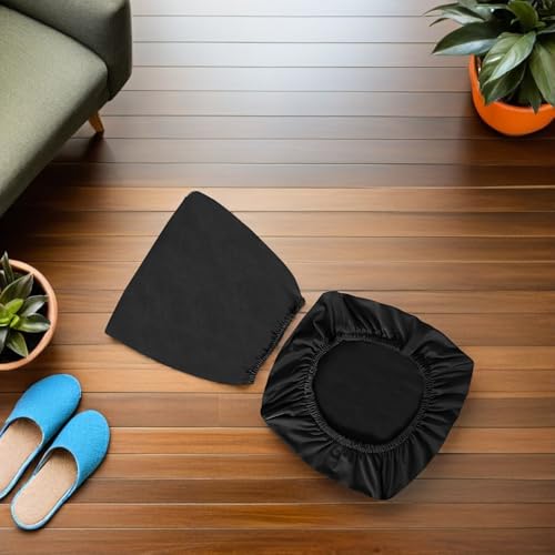 Housse de chaise de bureau extensible polyester noir banquet et pliante