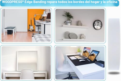 Cinta de chapa prepegada blanca 50 mm rollo de melamina termoadhesiva para perfiles MDF 7