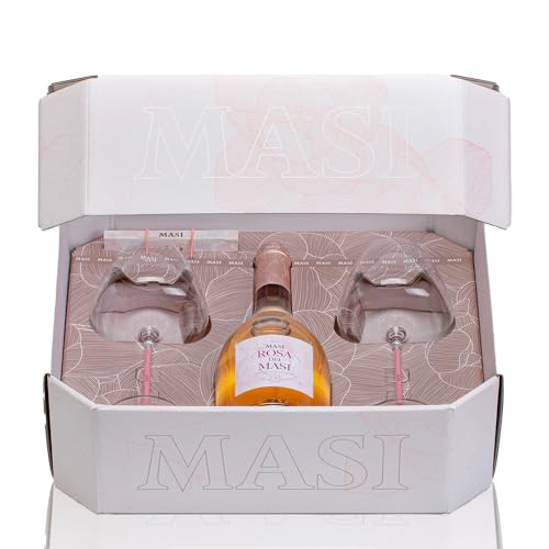 LIMITED EDITION PACKAGE 'ROSA DEI MASI' and 2 glasses | Gift idea | Exclusive package with 1 bottle of 750 ml and 2 glasses screen printed