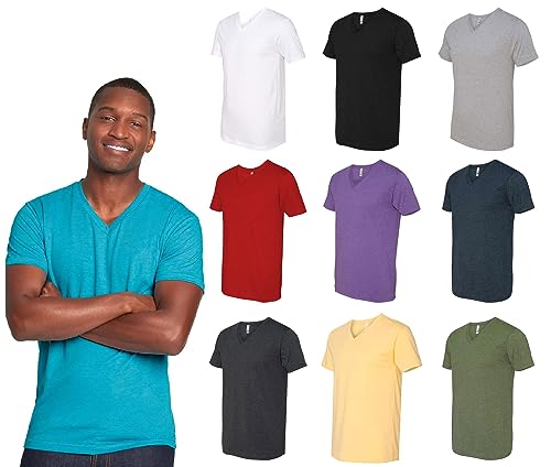 Next Level 6240 Multipack Men Fitted Bulk Short Sleeve CVC V-Neck T-Shirt 3 | 6 | 10 Pack - Make Your Own Assorted Color Set2