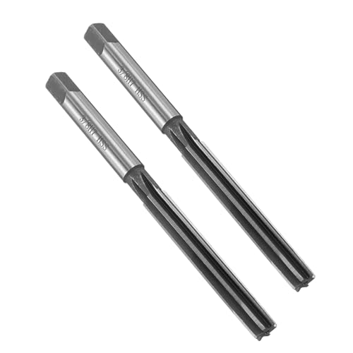 sourcing map Chucking Reamer 3/8 H7 High Speed Steel Lathe Machine Reamer 6 Straight Flutes Straight Shank Milling Cutter Tool for Metal Wood Hole Reaming 2 Pcs