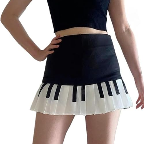 aijiojio Piano Skirt Mini Skirts for Women High Waisted...