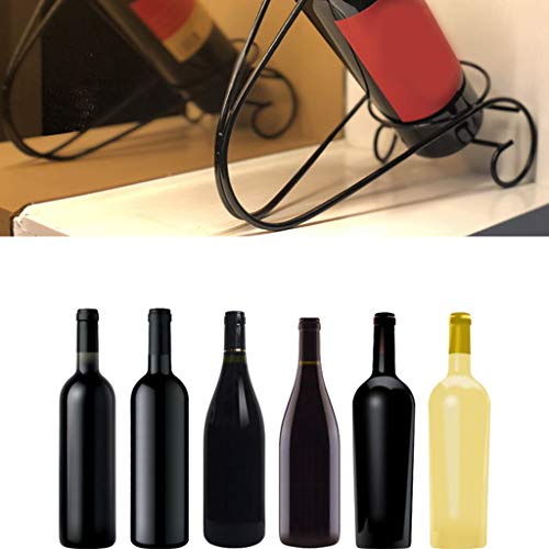 Soporte para botella de vino de hierro blanco miniatura 6