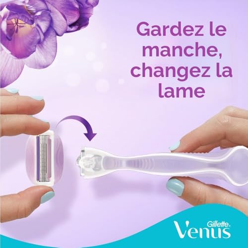 Gillette Venus Rasoir Femme ComfortGlide Breeze, 2 Recharges, Violet – vue 7