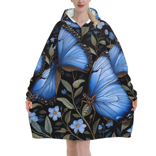 Plaid papillons bleus surdimensionné pour des soirées cocooning chaleureuses en hiver