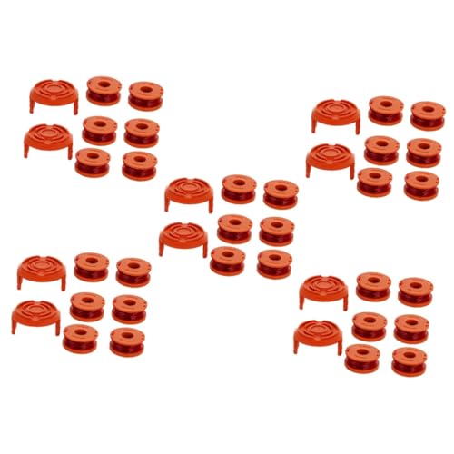 Sosoport 5 Juegos Carrete de Trabajo cortacésped podadora Accesorios para motoazada Cortadora césped pre línea Cable Cuerda de Repuesto para Recortadora Cuerda de Corte Abdominales Orange
