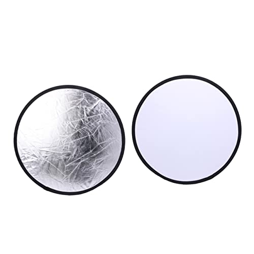 Yardenfun 2pcs Round Light Pad Reflector for Video Photography Reflectors and Diffusers Photography Prop Accessory Photography Light Reflector Silver Nylon Cloth with Reflective Coating