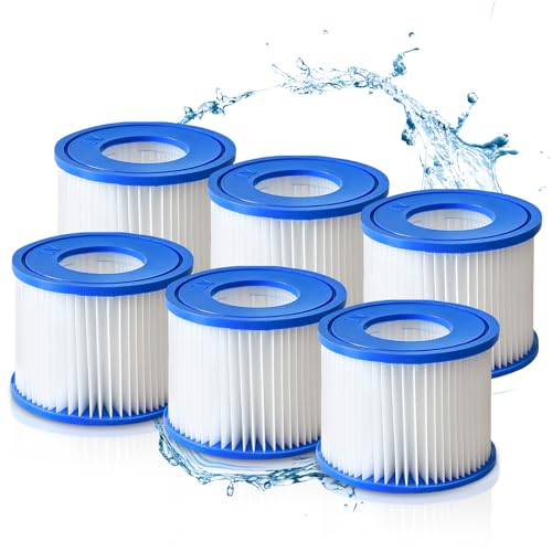 Image of Vegena Replacement Hot Tub Filter, 6 Pack Hot Tub Spa Water Filter Cartridges, VI Filters Compatible with Bestway Lay-Z Spa, 90352E 58323E 58323 90427E