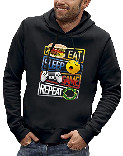 Sweat à capuche Eat Sleep Game Repeat sweat-shirt mode ado