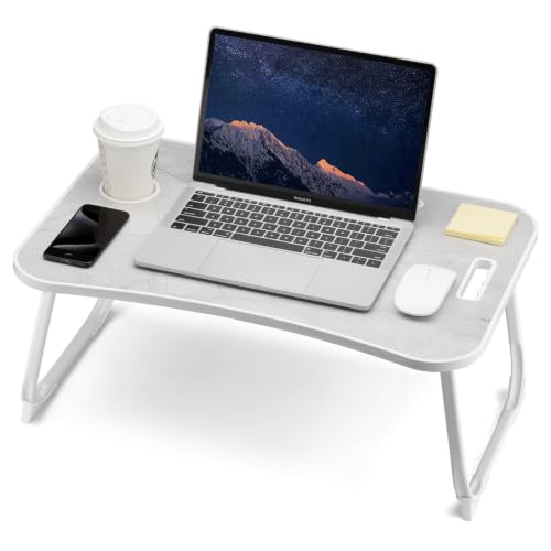 Image of ZEAPTAC Foldable Lap Desk, Bed Desk, Bed Table & Laptop Stand w /Cup Holder
