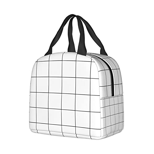 White Checkered Bags, Reusable Snack Bag Food Container For Boys Girls Men Women School Work Travel Picnic Waterproof Outdoors Game Handbags For Adults #TOP1
