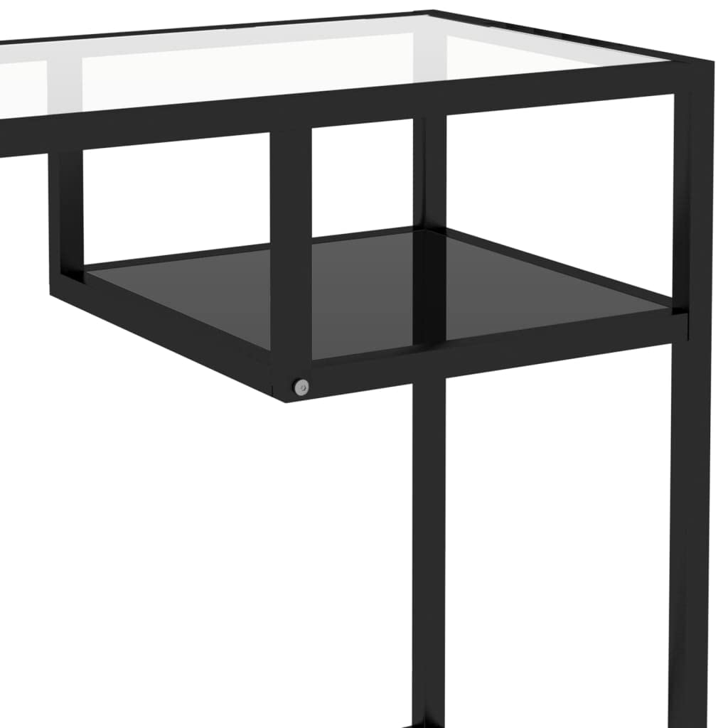 Muebles de oficina escritorio para computadora, color negro, 100 x 36 x 74 cm, escritorios de cristal