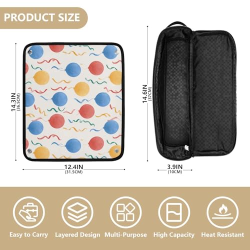 Bolsa de viaje Beige Balloon Celebration para herramientas de cabello Hot Hair Tools. Organizador para planchas, rizadores, secadores y accesorios de cuidado capilar. Mat resistente al calor y gran capacidad. miniatura 4