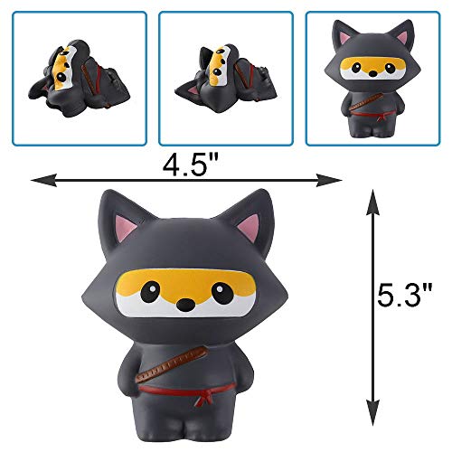 Anboor 2 Pcs Squishies Ninja Jumbo Panda And Fox Slow Rising Squishies Kawaii Scented Soft Animal Toys Easter Basket Stuffers #TOP2