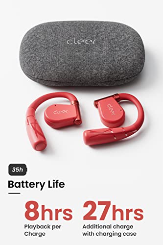 Cleer Audio Arc Ii Sport Bluetooth 5.3, Open Ear Headphones For Android & Iphone, Wireless Earbuds, 35Hr Battery Life, Ipx5 Water Resistant, Dual 16.3Mm Drivers With Multipoint Connectivity Red #TOP3