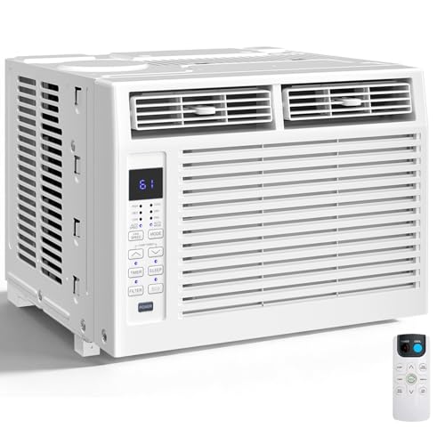 12,000 BTU Window Air Conditioner, 3-in-1 AC Unit with Dehumidifier for Large Room/Living Room Up to 550 Sq. Ft, Quiet & Energy Saving Window AC with Remote, 4 Fan Speeds, 24H Timer, Sleep Mode