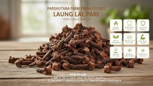 Image of Parshutara Farm Whole Cloves (Lal Pari) 50g | Premium Long Clove | Aromatic Garam Masala Spice for Cooking