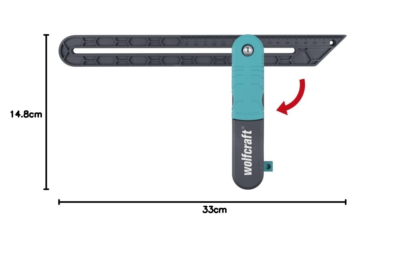 wolfcraft Fausse Equerre avec fonction trusquin I 6958000| Pour pose de sols et construction de meubles
