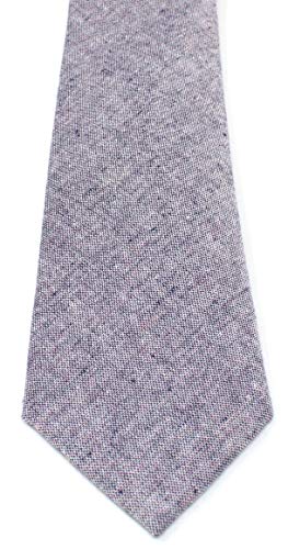 Image of Men's Chambray Cotton Skinny Necktie Tie Textured Distressed Style - 2.5 inch Width