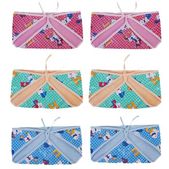 Baby Cotton Nappies - Random Printed, Reusable, Cushioned Nappy for Newborns and Infants (0-6 Months, (Set of 10 ) Padded Langot/Nappy)