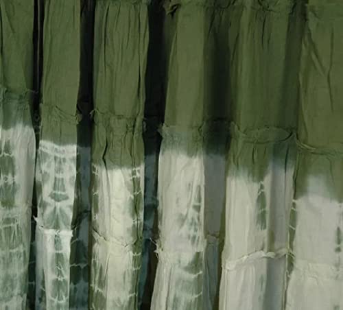 CHARTOU Women's Elastic High Waist Gradient Patchwork Pleated Layered A-Line Midi Long Skirt2