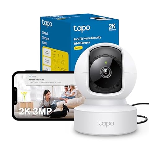 TP-Link Tapo C212 Pan/Tilt Indoor Camera, 2K 3MP Security Camera, No Monthly Fee, Smart Motion…