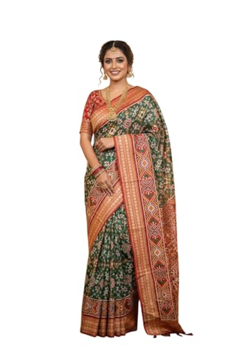 Image of SATIKA VASTRAM Tussar Silk Saree Solid Design Pure Soft Thread Weaving Contrast Border And Rich Pallu With Blouse Piece