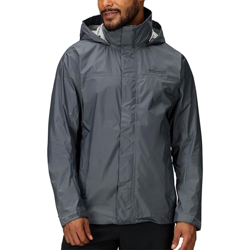 MARMOT Men's PreCip Eco Lightweight & Waterproof Rain Jacket, Steel Onyx - Latest Collection, Medium