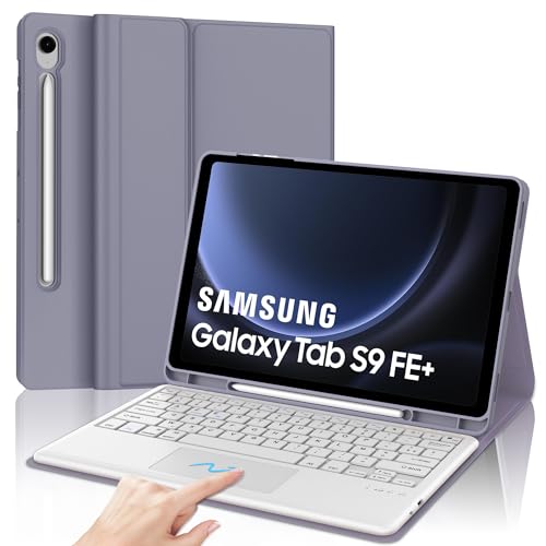 Clavier pour Samsung Tab S9 FE Plus avec trackpad, idéal pour le télétravail