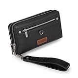 X Wrangler Black Wallet for Women Ladies Female Oversized Women's Wallets, Card Cases & Money Organizers with Rfid Blocking Large Phone Wristlet with Multiple Pocket and Wrist Strap